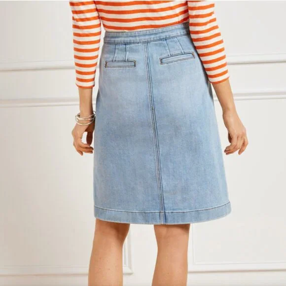 Talbots NWT Demi A-Line Midi Skirt - Salt Wash - Size 22W - Picture 2 of 12